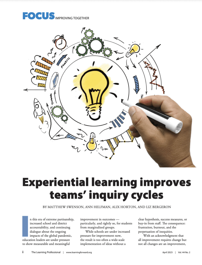Experiential learning improves teams’ inquiry cycles - New Tech Network